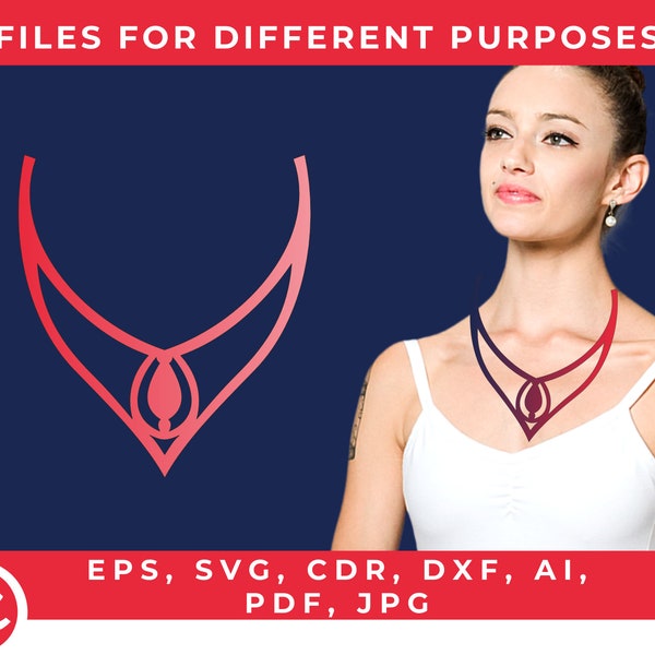Necklace template • Digital download laser cut pattern • Almost free svg files for cricut & leather jewelery • Design • cdr, dxf, ai, pdf