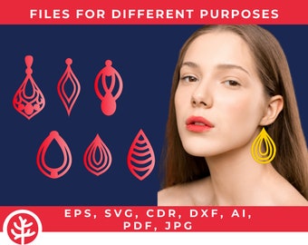 Paquete de archivos SVG para pendientes cortados con láser • Plantilla de diseño de joyería (descarga digital)