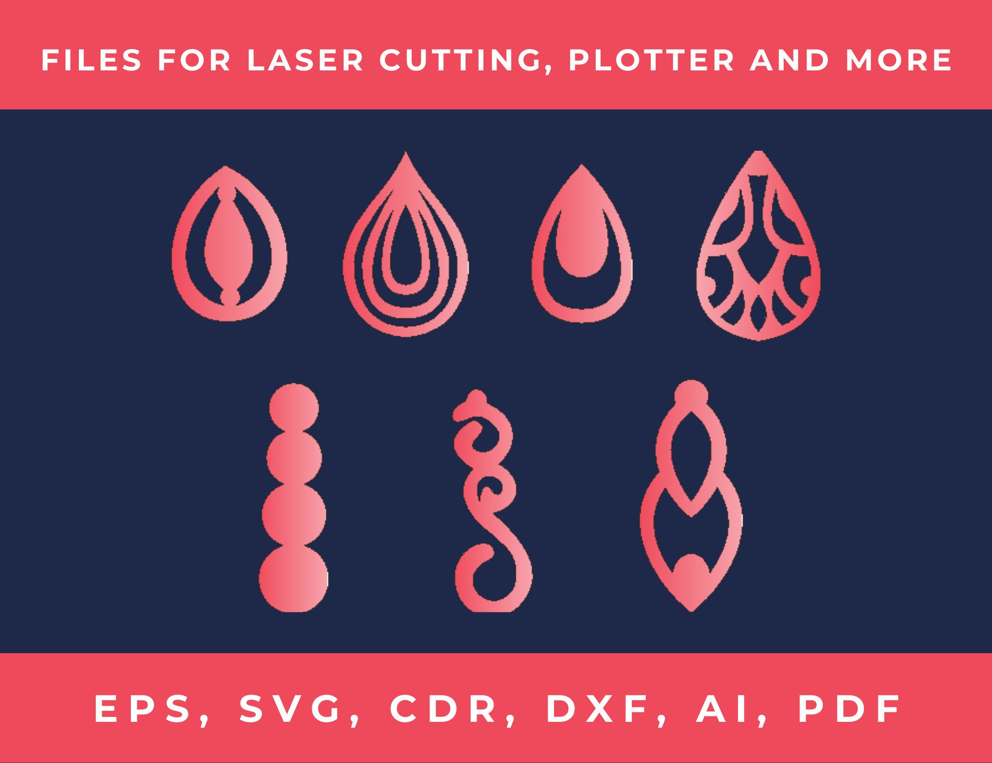 Download Digital Download Laser Cut Earrings Pattern Almost Free Svg Files For Cricut Design Elements For Rhinestone