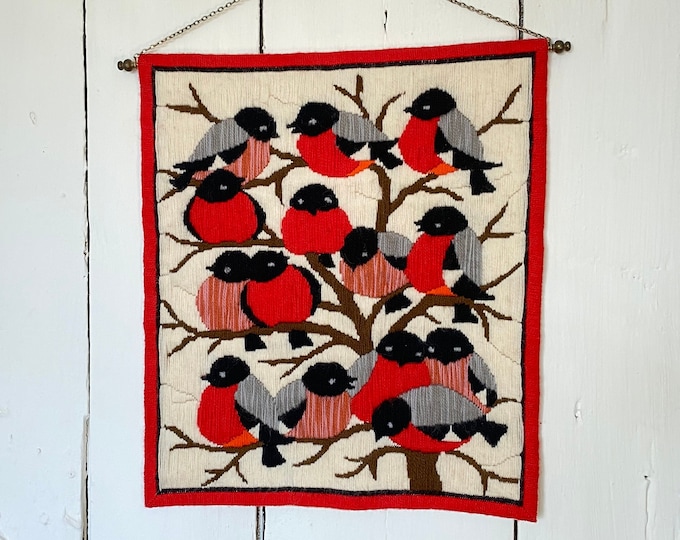 Gorgeous handmade Swedish wall hanging tapestry / Scandinavian