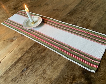 Vintage table runner with a brown and yellow design from Sweden