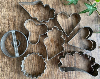 Eight Swedish Pepparkaka cookie cutters, a few of them quite old / Scandinavian