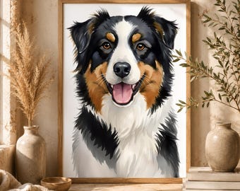 Custom Pet Portrait From Photo, Personalized Watercolor Dog Portrait, Custom Cat Portrait, Pet Memorial Gift, Framed Pet Wall Art