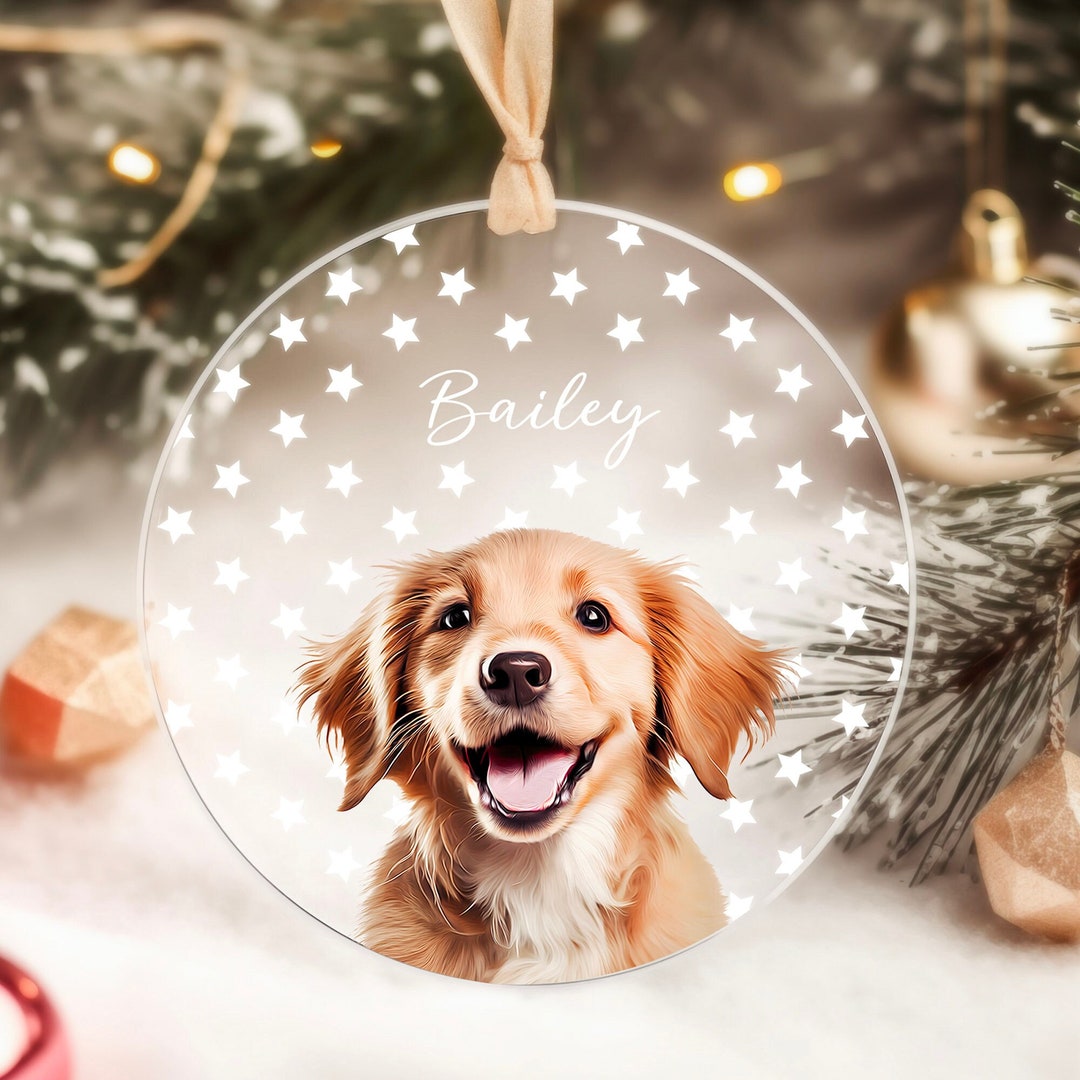 Personalized Pet Ornament Using Pet's Photo + Name - Custom Acrylic ...