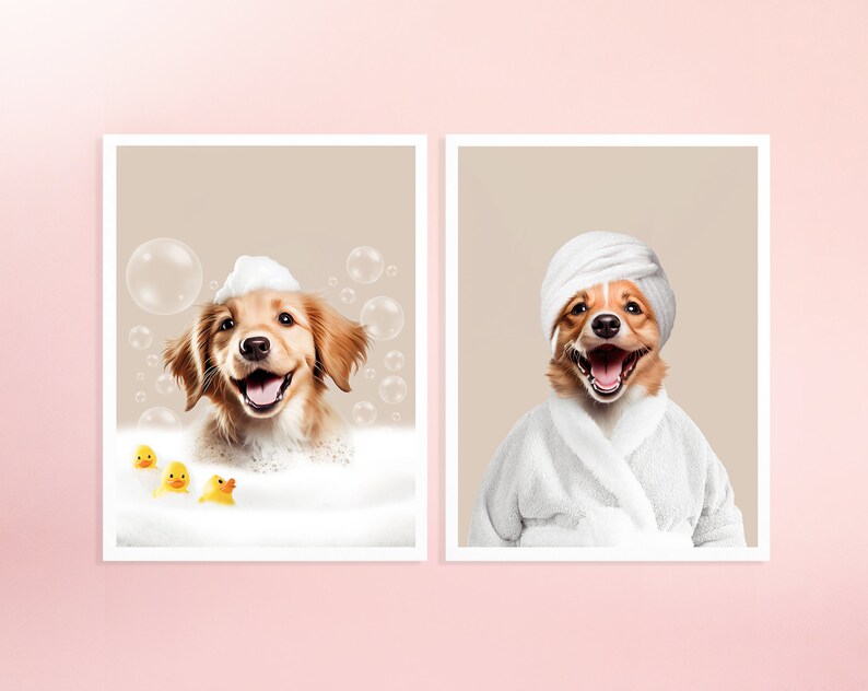 Custom Bathroom Pet Portraits