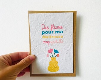 Thank you, teacher. Plantable card. Teacher gift. Growable card.