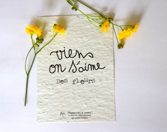 Seeded card . Map to plant . Growing paper
