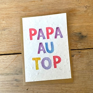 Carte super papa, carte fête des pères , Papa au top,