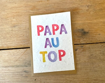 Tarjeta de súper papá, tarjeta del día del padre, papá en la parte superior,