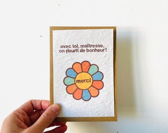 Plantable card. Thank you teacher card. Teacher definition card. Teacher gift.