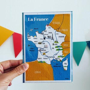 Cartão para plantar. mapa de França . França. Mapa de França