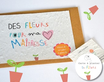 Carte A Planter Merci Maitresse Cadeau Maitresse Etsy France