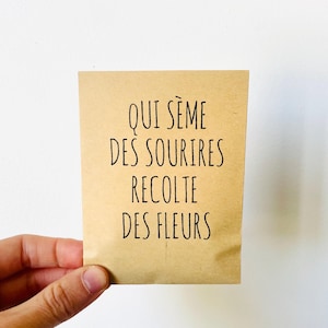 Sachet de graine . Sachet de graine personnalisé. sachet graine message