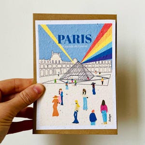 Paris plantable map, Paris map, Paris monuments, Paris illustration, the Louvre