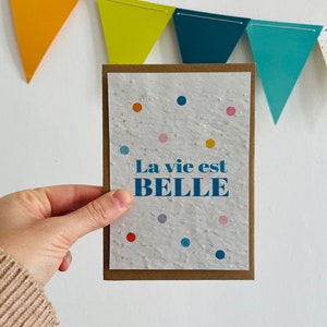 Hart, het leven is mooi. confetti-kaart. bericht kaart