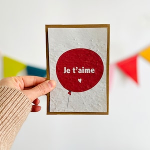 Herz, ich liebe dich. rote Ballonkarte. Valentinstagkarte