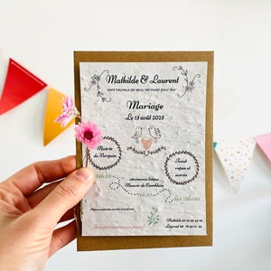 Convite de casamento para plantar. compartilhar casamento. anúncio semeado. anúncio ecológico