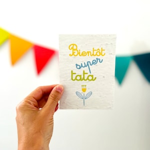 Carte annonce grossesse, bientôt super tata