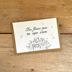 Karte zum Pflanzen. Danke atsem. Aster-Geschenk. Geschenk zum Schuljahresende