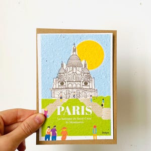 Paris plantable map, Paris map, Paris monuments, Paris illustration, Montmartre