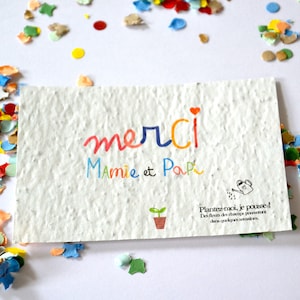 Carte à planter . Merci papi . Merci mamie . Carte merci . Carte de remerciements