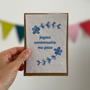 Carte à planter joyeux anniversaire ma puce.