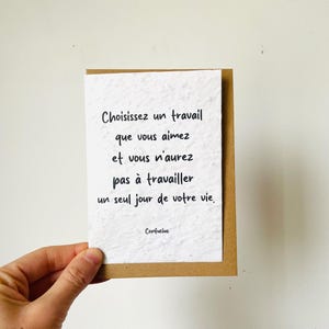 Carte à planter message positif . Confucius . Carte proverbe