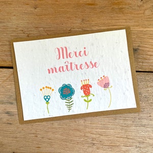 Karte zum Pflanzen. Danke, Herrin. Herrin Geschenk. Blumen für meine Herrin. Geschenke für Kindergärtnerinnen