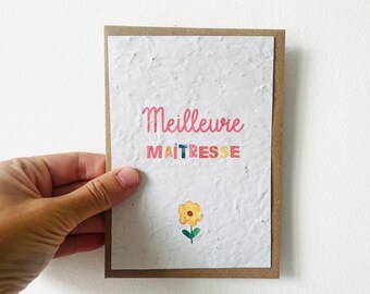 Thank you, teacher. Plantable card. Teacher gift. Growable card. Super teacher card. Personalized gift for the teacher.
