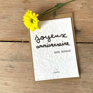 Cartão de plantio de feliz aniversário, meu amor