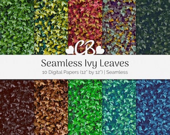 Seamless Ivy Leaves Background, Digital Paper, Seamless Photo, Texture, Plant, Instant Download, Commercial Use
