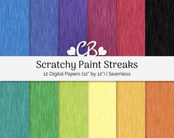 Scratchy Streaks, Painted Colorful Seamless Texture, Abstract Background, Scrapbook Digital Paper, Instant Download, Commercial Use