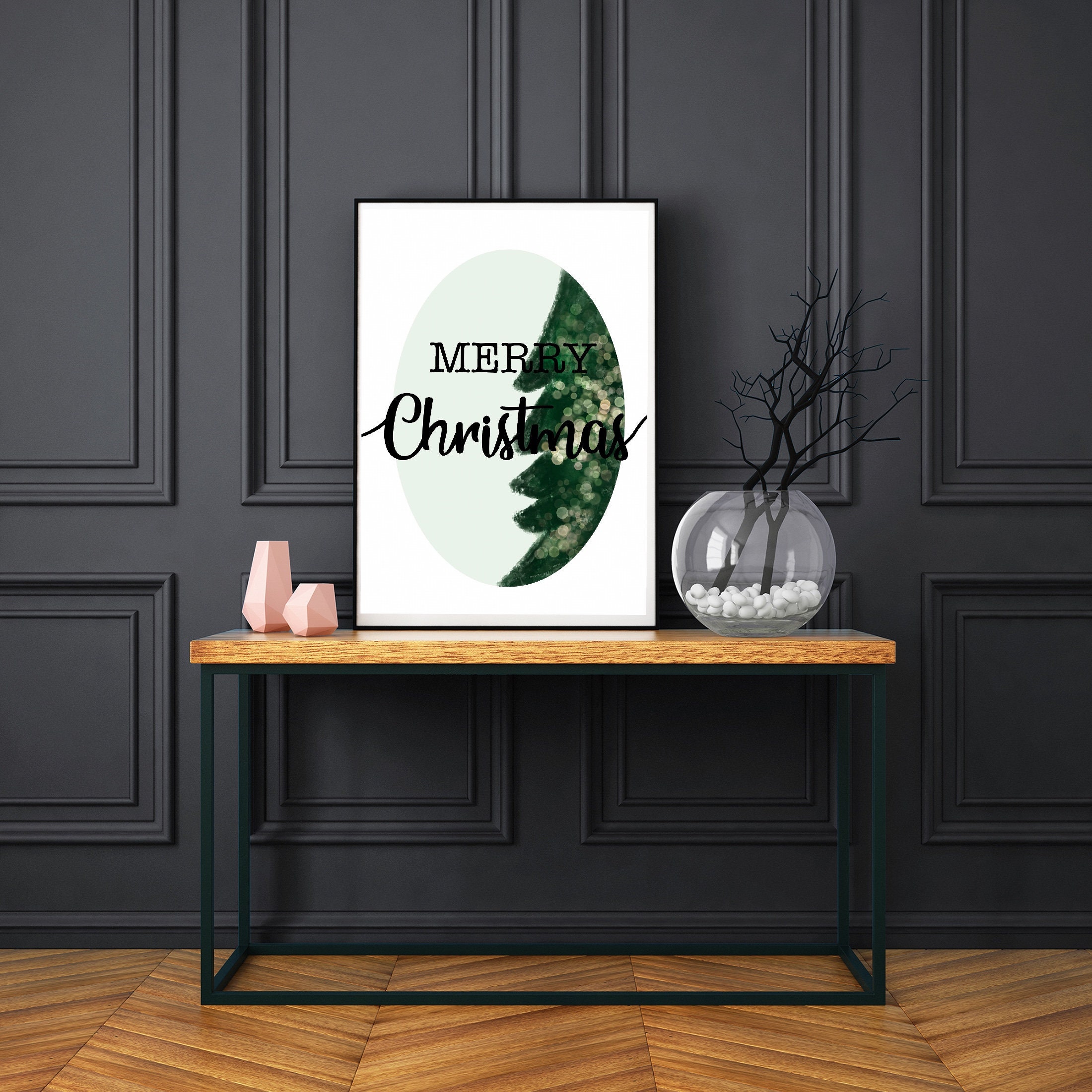 Christmas Trees Print Holiday Decor Wall Art A Merry Little | Etsy