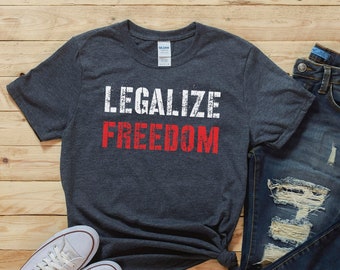 Legaliseer Freedom Rood, Wit en Grijs T-Shirt