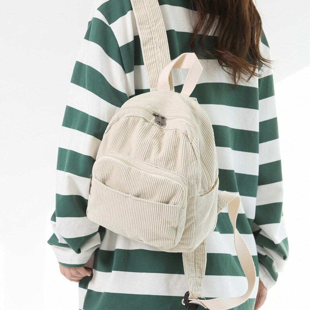 Corduroy Mini Backpack Corduroy Bag Lightweight Daily Bag Etsy