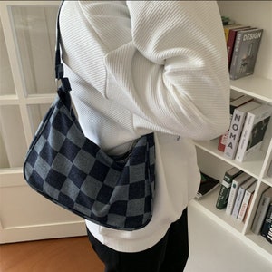 louis vuitton blue checkered bag