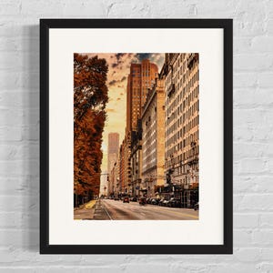 Póster de otoño de Nueva York | Arte mural de paisaje urbano | Fotografía de otoño en Nueva York | Decoración urbana de otoño | Papel fotográfico Photo Art 230 gr