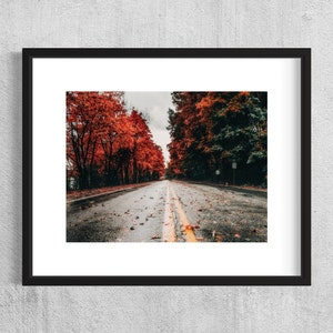 Pôster de outono de Nova York | Arte de parede com paisagem urbana | Fotografia de outono em Nova York | Decoração Urbana de Outono | Papel fotográfico Photo Art 230gr