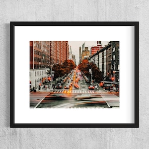 Pôster de outono de Nova York | Arte de parede com paisagem urbana | Fotografia de outono em Nova York | Decoração Urbana de Outono | Papel fotográfico Photo Art 230gr