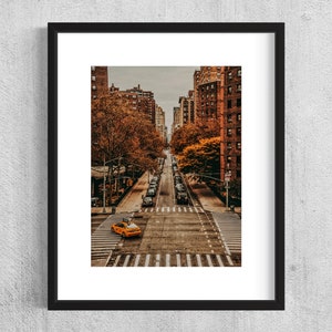 Pôster de outono de Nova York | Arte de parede com paisagem urbana | Fotografia de outono em Nova York | Decoração Urbana de Outono | Papel fotográfico Photo Art 230gr