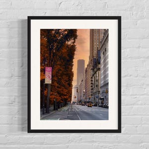 Póster de otoño de Nueva York | Arte mural de paisaje urbano | Fotografía de otoño en Nueva York | Decoración urbana de otoño | Papel fotográfico Photo Art 230 gr