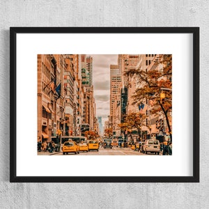 Pôster de outono de Nova York | Arte de parede com paisagem urbana | Fotografia de outono em Nova York | Decoração Urbana de Outono | Papel fotográfico Photo Art 230gr