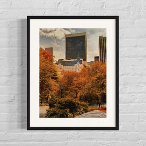 Póster de otoño de Nueva York | Arte mural de paisaje urbano | Fotografía de otoño en Nueva York | Decoración urbana de otoño | Papel fotográfico Photo Art 230 gr