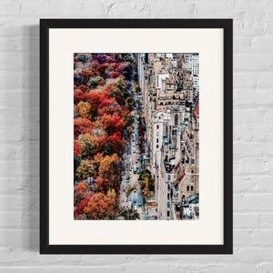 Manifesto autunnale di New York | Arte murale con paesaggi urbani | Fotografia autunnale di New York | Decorazione autunnale urbana | Carta fotografica Photo Art 230gr