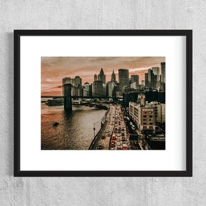 Pôster de outono de Nova York | Arte de parede com paisagem urbana | Fotografia de outono em Nova York | Decoração Urbana de Outono | Papel fotográfico Photo Art 230gr