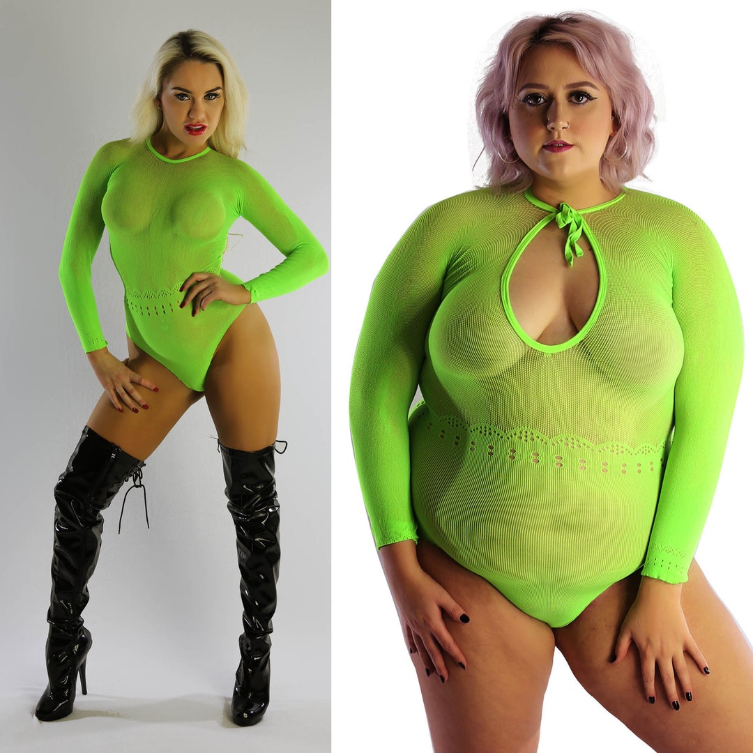 US Size 2-22/s-4xlblack Lime Sheer See Through Plus Size