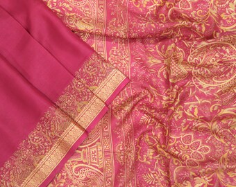 Indian Sari 100% Pure Silk Indian Saree Fabric Crafting Bollywood Dress Making Curtain Home Decor Fabric 5 Yards