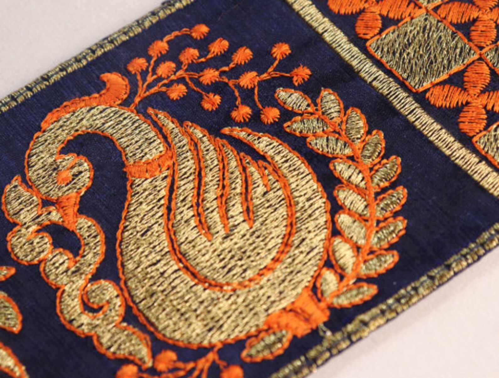 Indian Border Zari Embroidery Lace Vintage Silk Saree Trim Etsy