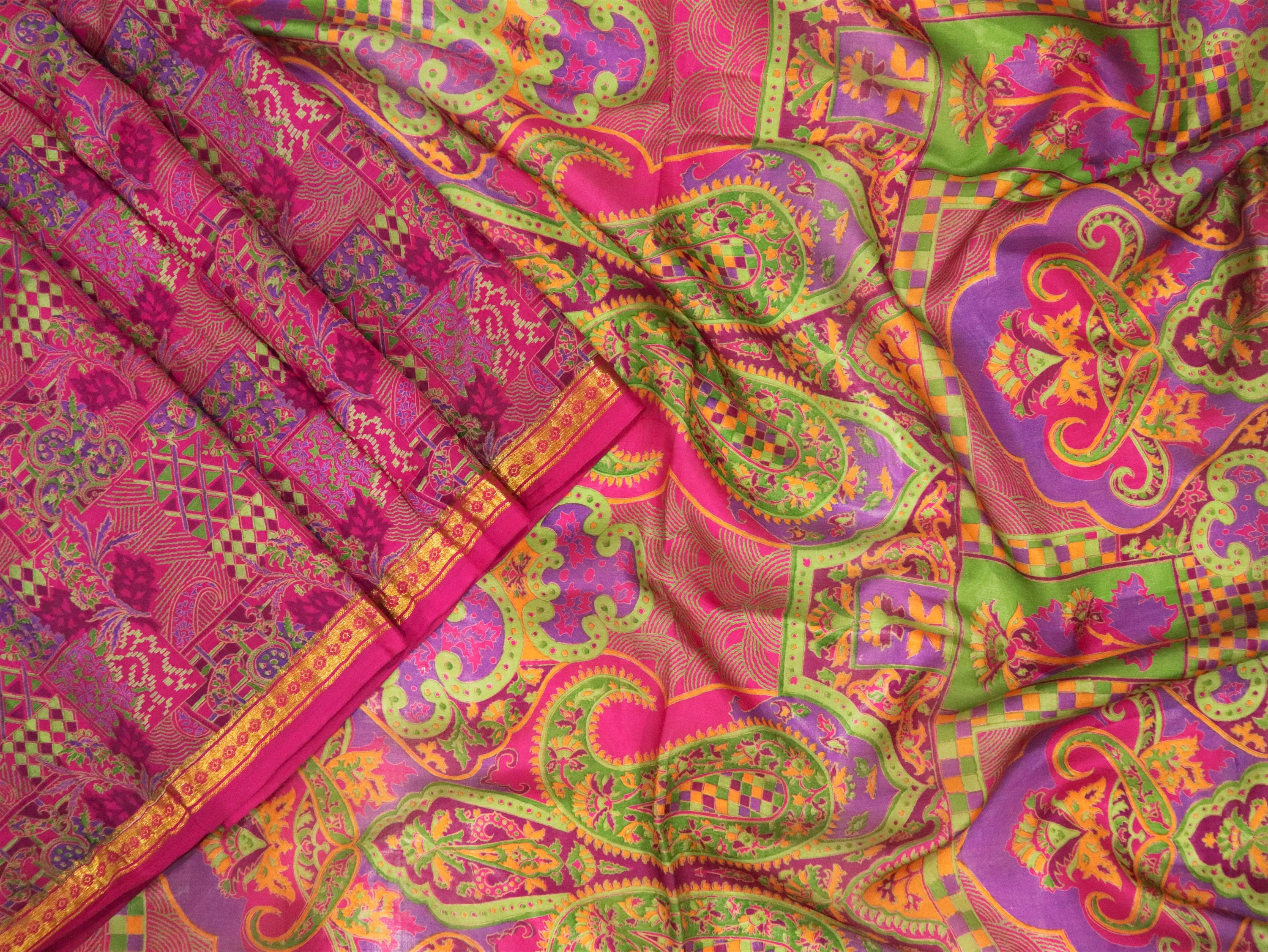 Indian Sari 100% Pure Silk Vintage Silk Saree Fabric By Yards | Etsy