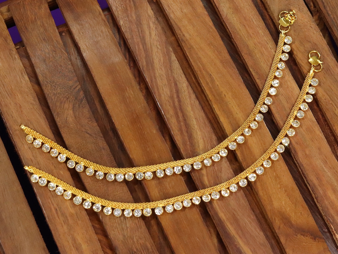 Gold Anklets Indian Anklet Indian Jewelry Indian Payal Etsy